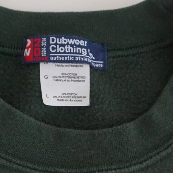 Vintage '90S Dubwear King's Western University Hunter Green Crewneck Sweater L - Picture 4 of 9